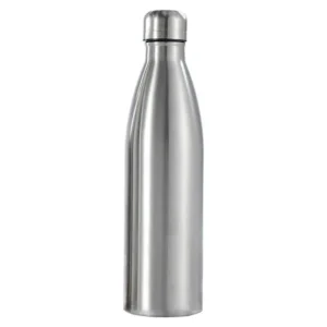 Stainless steel water bottle, ideal for keeping beverages hot or cold, perfect for outdoor activitie.