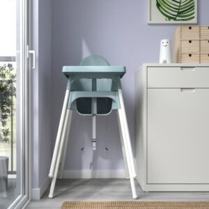 ANTILOP Highchair with tray, grey-blue/white - Image 3
