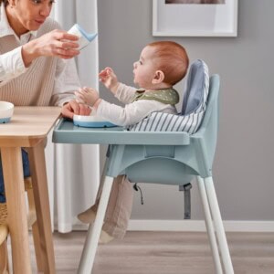 ANTILOP Highchair with tray, grey-blue/white - Image 4