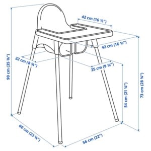 ANTILOP Highchair with tray, grey-blue/white - Image 7