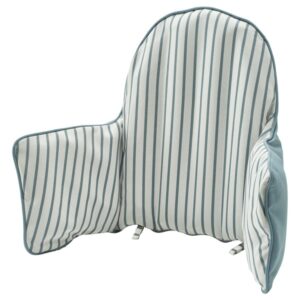 Blue and white striped baby support cushion with cover for comfort and safety.