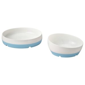 White and blue BÖRJA plate and bowl set for dining.