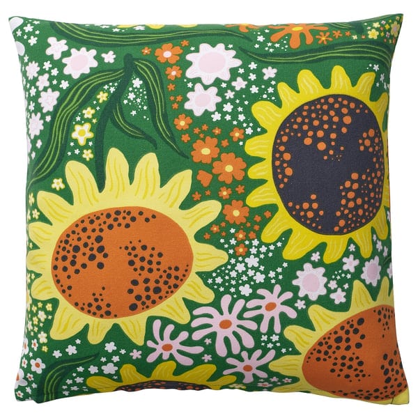 cafebitraede-cushion-cover-green-multicolour-floral-pattern__1472232_pe997481_s5(1) CAFEBITRÄDE Cushion cover, green multicolour/floral pattern, 50x50 cm