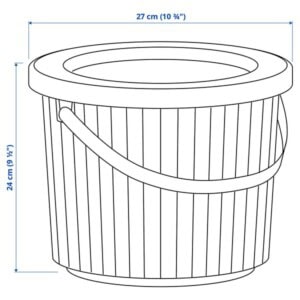 DAMMÄNG Bin with lid, dark grey, 8 l