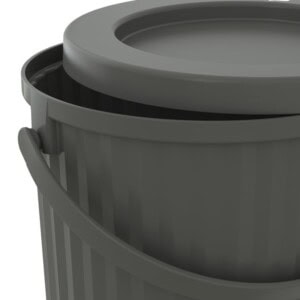 DAMMÄNG Bin with lid, dark grey, 8 l - Image 4