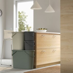 DAMMÄNG Bin with lid, dark grey, 8 l - Image 8