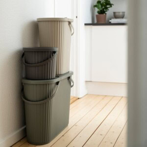 DAMMÄNG Bin with lid, dark grey, 8 l - Image 9