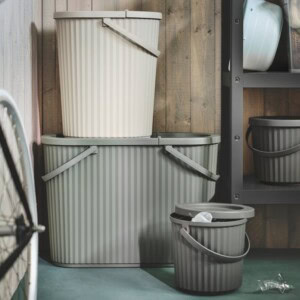 DAMMÄNG Bin with lid, dark grey, 8 l - Image 10
