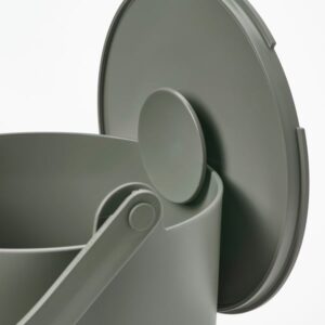 FARMARKVAST Bin with lid for organic waste, grey-green, 4 l - Image 3