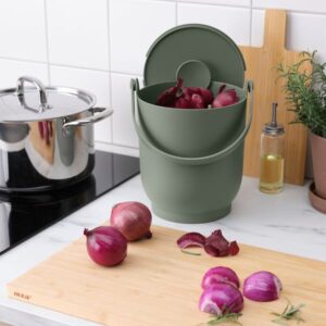 FARMARKVAST Bin with lid for organic waste, grey-green, 4 l - Image 4