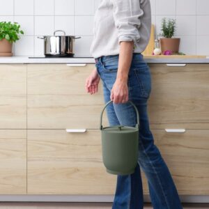 FARMARKVAST Bin with lid for organic waste, grey-green, 4 l - Image 6
