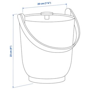 FARMARKVAST Bin with lid for organic waste, grey-green, 4 l - Image 7