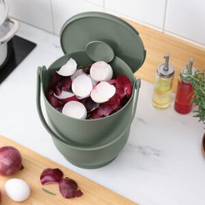 FARMARKVAST Bin with lid for organic waste, grey-green, 4 l - Image 8