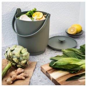 FARMARKVAST Bin with lid for organic waste, grey-green, 4 l - Image 9