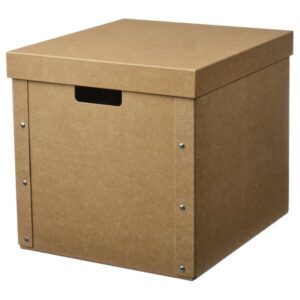 GÄRDESGÅRD Storage box with lid, natural, 32x35x31 cm