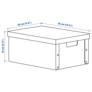 GÄRDESGÅRD Storage box with lid, natural, 25x35x16 cm - Image 3