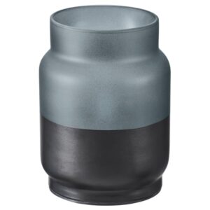 HJULMÖJA LED table decoration, glass/battery-operated greyish-black