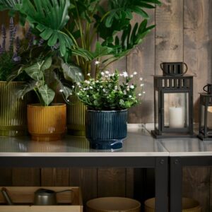 HONUNGSPALM Plant pot, in/outdoor/blue, 12 cm - Image 3