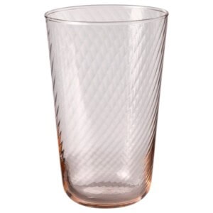 KLIPPLAX Glass, striped pink, 40 cl