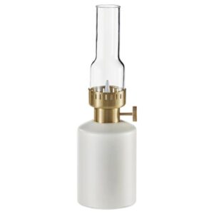 Battery-operated white LED table decoration for home or event decor.