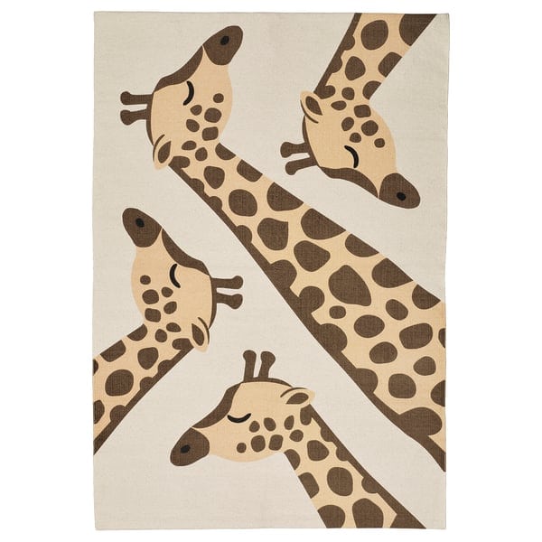 sandloepare-rug-flatwoven-beige-brown-giraffe-pattern__1417978_pe976321_s5(1) SANDLÖPARE Rug, flatwoven, beige brown/giraffe pattern, 90x130 cm