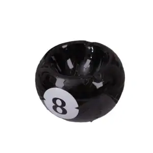 Creative Ceramic Ashtray Billiards 8 Black for Home and Office
