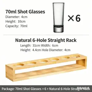 Mini Shot Glasses Set of 6, 0.5oz/15ml Clear Small Bullet Cups with Heavy Base, Cute Whiskey Glassware Cups for Vodka Whiskey Liqueurs Tequila Soju Espressos, Perfect for Party, Bar, Club, Cocktail