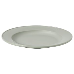 SIMKRABBA Deep plate, plastic/green-grey, 22 cm