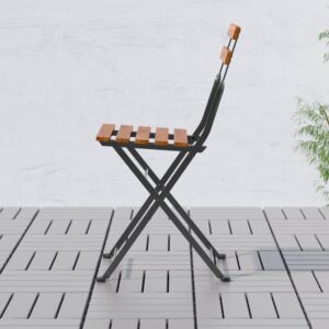 TÄRNÖ Chair, outdoor, foldable black/light brown stained - Image 4