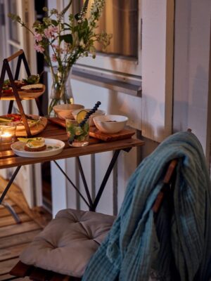 TÄRNÖ Table, outdoor, black/light brown stained, 55x54 cm - Image 4