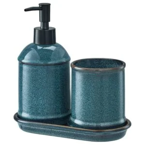 TVÅLSJÖN 3-piece bathroom set, blue