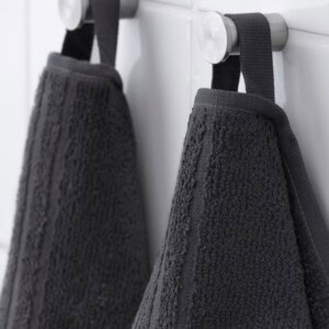 VÅGSJÖN Bath towel, dark grey, 70x140 cm - Image 4