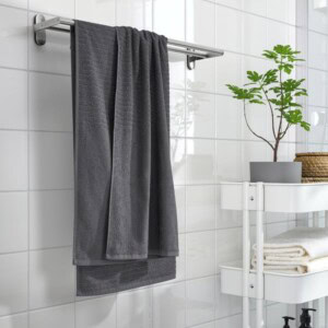 VÅGSJÖN Bath towel, dark grey, 70x140 cm - Image 5