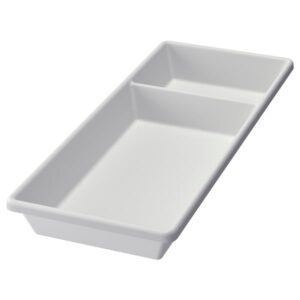 White VARIERA utensil tray with compartments for kitchen storage.